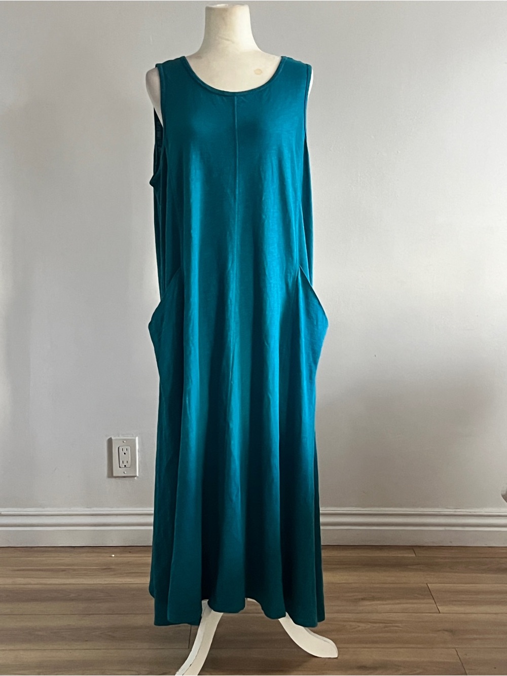 Cotton Lani Sleeveless w  Pockets, Made USA  Boho Hippie Preppy Resort y2k